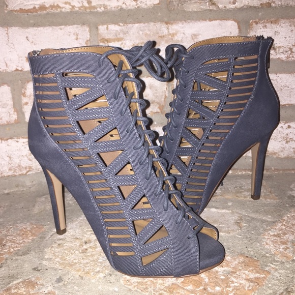 Paprika Shoes - Jean Heel Bootie with Shoelace